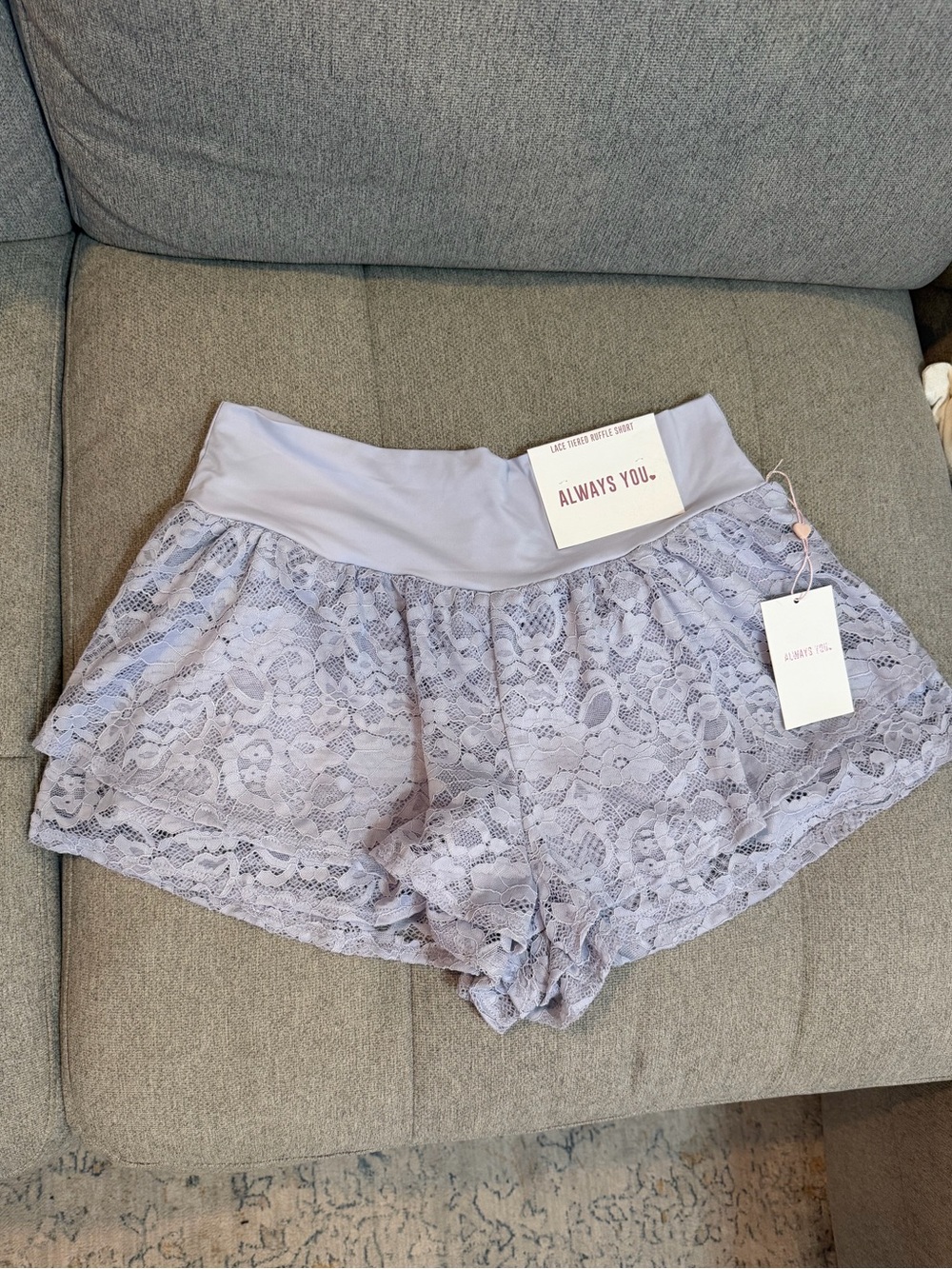 Lace-Overlay Shorts